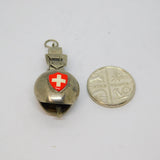 Swiss .800  Silver & Enamel Cowbell With Buckle Charm Pendant Vintage c1960s