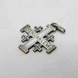 Sterling Silver Jerusalem Cross Charm Pendant Vintage c1970s