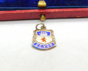 Sterling Silver & Enamel Devon Shield Charm Pendant Vintage c1970