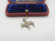 Sterling Silver Jockey on Horseback Charm Pendant Vintage c1970