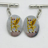Pair of Sterling Silver & Enamel Warsash Maritime School Cufflinks Vintage 1955