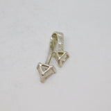 Sterling Silver Paste Triangles Contemporary Style Charm Pendant Vintage c1970