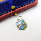Sterling Silver and Enamel Fort Augustus Shield Charm Pendant Vintage c1970