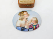 Victorian Hand Painted Porcelain Mother & Child Plaque Antique c1860