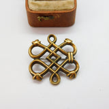 Finland Kalevala Rolled Gold Celtic Twisted Brooch Pin Antique c1940 Art Deco