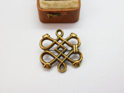 Finland Kalevala Rolled Gold Celtic Twisted Brooch Pin Antique c1940 Art Deco
