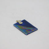 Sterling Silver Two-Tone Metallic Resin Rectangle Studio Pendant Modern c1990s