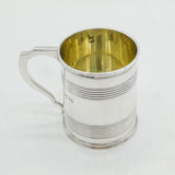 William IV Sterling Silver Lined Pattern Christening Mug Antique 1833 London