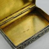 19th Century Russian .84 Silver Niello Enamel Snuff Box Antique c1880s