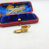 Victorian Gold Gilded Nickel 'Lucky Boot' Charm Antique c1860 Early Jewellery