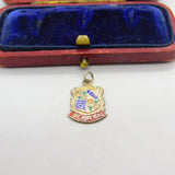 Sterling Silver and Enamel Beaulieu Travel Shield Charm Pendant Vintage c1970
