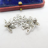 Sterling Silver Floral Pattern Brooch Pin Vintage c1970