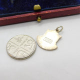 Sterling Silver and Enamel Burghley House Shield Charm Pendant Vintage c1970
