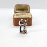 Sterling Silver Wedding Couple Charm Pendant Vintage c1970