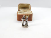 Sterling Silver Wedding Couple Charm Pendant Vintage c1970