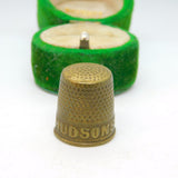 Edwardian Brass Advertisting Thimble 'Use Hudsons Soap' Antique c1910