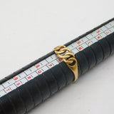 9ct Yellow Gold Knotted Rope Band Ring Vintage London