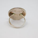 Sterling Silver Lavender Crystal Round Statement Ring Contemporary c2000 Size S