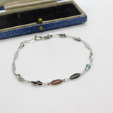 Sterling Silver Swirl Form Dazzling Bracelet Vintage c1990 7" Length