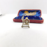 Sterling Silver Spinning Wheel Charm Pendant Vintage c1970