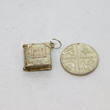 Sterling Silver Opening Bible With Lords Prayer Charm Pendant Vintage c1970