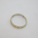 Sterling Silver Diagonal Stripes Wedding Band Ring Vintage c1970 Size J 1/2