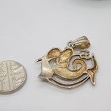 Sterling Silver Aquarius Zodiac Charm Pendant Vintage c1970