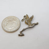 Sterling Silver Stork Carrying the Baby Charm Pendant Vintage c1970