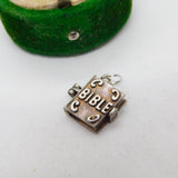 Sterling Silver Holy Bible Opening Charm Pendant Vintage c1970