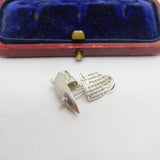 Sterling Silver Junk Boat Charm Pendant Vintage c1970