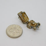Sterling Silver Rustic Caravan With Fortune Teller Inside Charm Vintage c1970