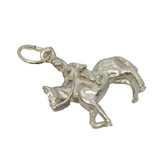 Sterling Silver Maiden on Horseback Charm Pendant Vintage c1970