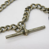 19th Century Silver Plated Albert Watch Chain & French .900 Silver Coin Fob
