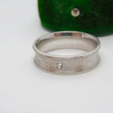 Modernist Sterling Silver Spinel Set Band Ring Vintage c1990