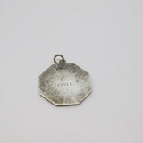 Sterling Silver Octagonal St Christopher Travel Charm Pendant Vintage c1970