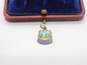 Sterling Silver and Enamel Brixham Travel Shield Charm Pendant Vintage c1970