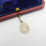 Sterling Silver Floral Drop Charm Pendant Vintage c1970