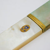 19th Century French Palais Royal Mother of Pearl & Gilt Sewing Etui Antique