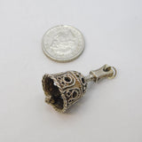 Sterling Silver Ringing Bell Charm Pendant Vintage c1970s