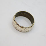 Victorian Sterling Silver Floral Wedding Ring Antique 1898 London Size N 1/2