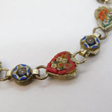 Italian 20th Century Floral Micro Mosaic Panel Bracelet Antique c1920