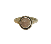 Sterling Silver Cabochon Rose Quartz Ring Vintage 1978 Birmingham Size J 1/2