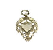 Sterling Silver Shield & Scroll Form Fob Medal Antique 1938 Birmingham
