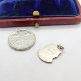 Sterling Silver & Enamel Jersey Shield Charm Pendant Vintage c1970