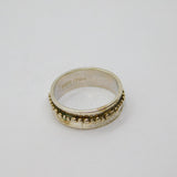 Sterling Silver Beaded Pattern Concave Band Dress Ring Vintage 1983 Size L 1/2