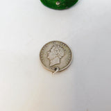 King George IV Sterling Silver Shilling Coin Fob Pendant Antique 1826