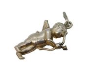 Sterling Silver Cupid Archer Charm Pendant Vintage c1970