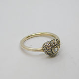 Sterling Silver CZ Puffy Heart Dress Band Ring Modern c2010 Size M 1/2
