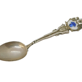 Sterling Silver Royal Artillery 'Ubique' Enamel Teaspoon Antique 1913 Birmingham