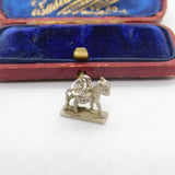 Sterling Silver Walking Donkey Charm Pendant Vintage c1970